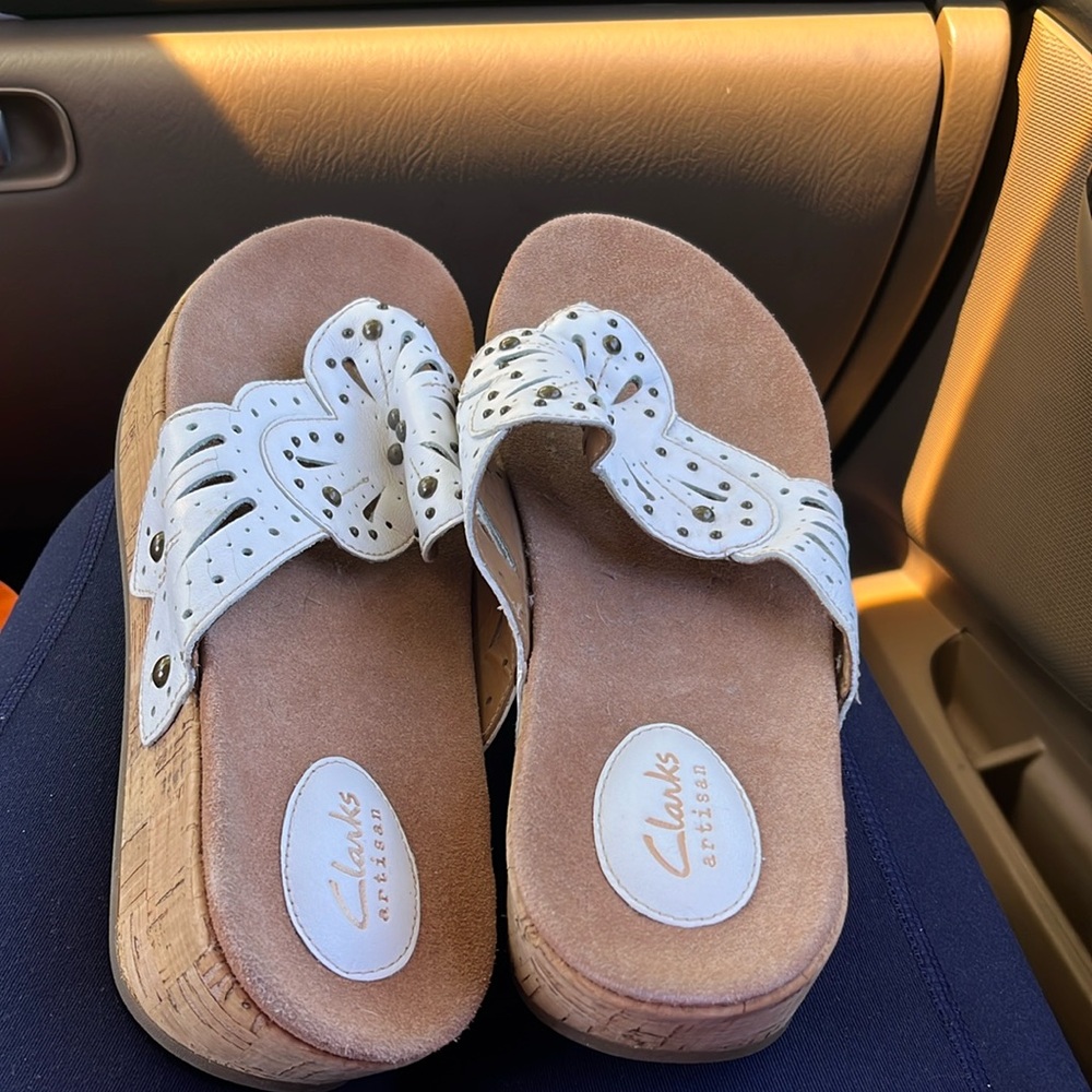 Clacks white #9.5 sandals